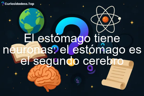 Imagen abstracta de un estómago humano con conexiones neuronales y elementos de diseño vibrantes que representan la comunicación